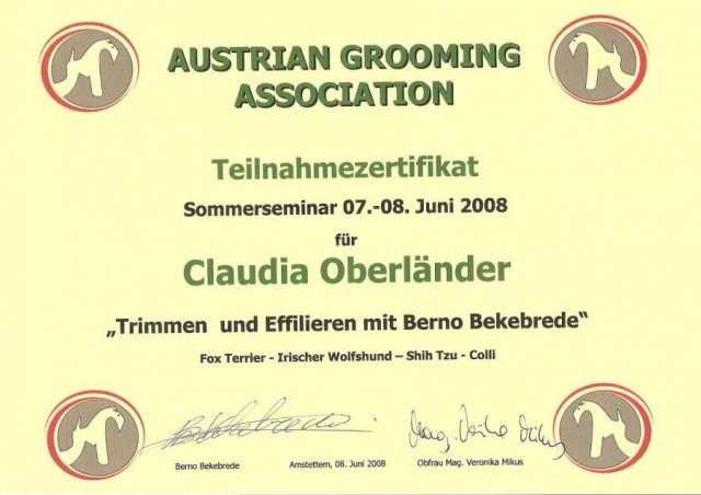 Hundesalon Anders! Zertifikat 11