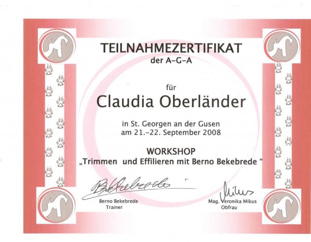 Hundesalon Anders! Zertifikat 12