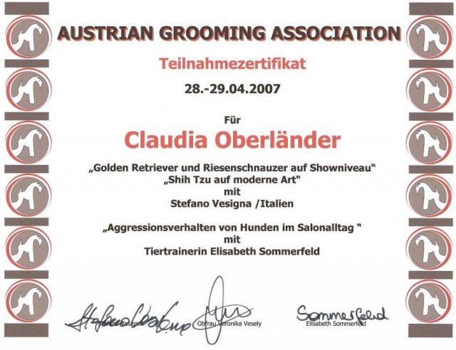 Hundesalon Anders! Zertifikat 7